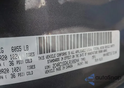 2020 Chrysler Pacifica Limited from USA, damaged, VIN 2C4RC1GGXLR109244